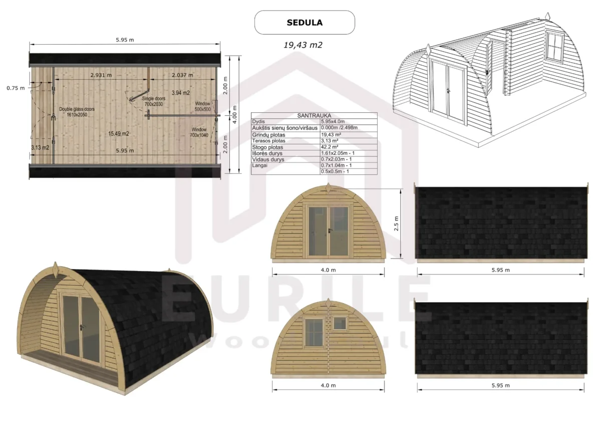 Sedula projekto brėžinys